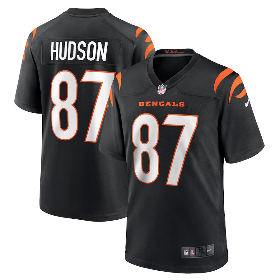 Men Cincinnati Bengals #87 Tanner Hudson Nike Black Home Game Player NFL Jersey->women nfl jersey->Women Jersey